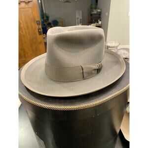 Clean Vtg 1950’s Royal Stetson Gray Whippet Size 6 3/4 Long Oval Includes A Box